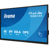 iiyama ProLite TE8613A-B3AG 85.6" 4K Ultra HD touchscreen monitor Zwart, 1x DisplayPort, 2x HDMI, 3x USB-C, 5x USB-A, 2x RJ-45, WiFi-6E, BT 5.0, Android