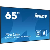 iiyama Prolite LH6575UHS-B1AG 64.5" 4K UHD monitor Zwart, HDMI, DisplayPort, RJ45 (LAN), Audio, USB, Android