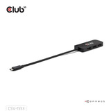 Club 3D USB-C naar 3x DisplayPort hub Zwart