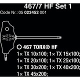 Wera 467/7 TORX HF-set 1 kruiskopschroevendraaier + rek, 7 stuks Zwart/groen, met holdingfunctie