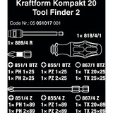 Wera Kraftform Kompakt 20 Tool Finder 2 met etui bitset Zwart/groen, 13-delig
