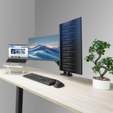 ACT Connectivity Monitorarm met gasveer, 2 monitoren tot 35 inch Zwart, ACT Essentials, Kantelen, Roteren, Zwenken