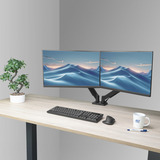 ACT Connectivity Monitorarm met gasveer, 2 monitoren tot 35 inch Zwart, ACT Essentials, Kantelen, Roteren, Zwenken