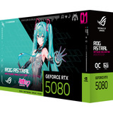 ASUS GeForce RTX 5080 ROG ASTRAL GAMING OC Hatsune Miku Edition grafische kaart Turquoise, DLSS 4, 3x DisplayPort, 2x HDMI 2.1