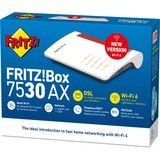 AVM FRITZ!Box 7530 AX International router Wit/rood, Mesh Wi-Fi