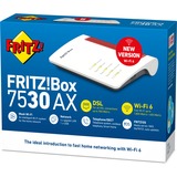 FRITZ! Box 7530 AX International router Wit/rood, Mesh Wi-Fi