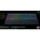Razer Ornata V3 TKL RGB mechanisch gaming toetsenbord Zwart, US lay-out (QWERTY), Razer Hybrid-Mecha-Membrane, 80% (TKL)	