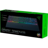 Razer Ornata V3 TKL, gaming toetsenbord Zwart, US lay-out, Razer Hybrid-Mecha-Membrane