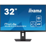 iiyama ProLite XUB3293UHSN-B5 31.5" 4K UHD monitor Zwart, 4K UHD, HDMI, DisplayPort, USB-C, LAN, Audio