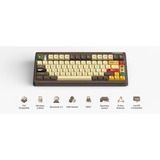 Iqunix OG80 Happy Ape Wireless Mechanical Keyboard Zwart, US lay-out (QWERTY), IQUNIX Moonstone, 80% (TKL)	, RGB leds, Hot-swappable, PBT, 2.4GHz | Bluetooth 5.1 | USB-C