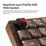 Keychron K3 Max-H3W All-Wood Special Edition RGB mechanisch toetsenbord Houtkleur, US lay-out (QWERTY), Keychron Milk POM Brown, 75%, RGB leds, Double-shot PBT, hot swap, 2.4GHz | Bluetooth 5.1 | USB-C