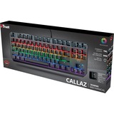 Trust GXT 834 Callaz, gaming toetsenbord Zwart, EU lay-out (QWERTY), Outemu Red, TKL, RGB led