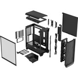 Fractal Design Meshify 3 TG Light Tint midi tower behuizing Zwart | 2x USB-A | 1x USB-C | Tempered Glass