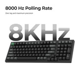 Keychron K4 Ultra 8K Wireless Custom Mechanical Keyboard Zwart, US lay-out (QWERTY), Keychron Apex Red, 96%, RGB leds, OSA Double-shot PBT, USB-C | 2.4 GHz | Bluetooth 5.2