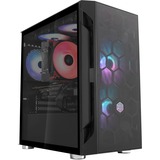 SilverStone SST-FAH1MB-G midi tower behuizing Zwart | 3x USB-A | Tempered Glass