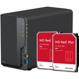 Synology DiskStation DS223 incl. 2x WD Red Plus 4 TB harde schijf nas Zwart, 3x USB-A 3.2 (10 Gbit/s)