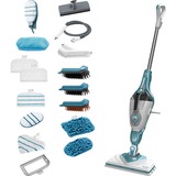 BLACK+DECKER 1600W Steam-mop BHSM1615DAM-QS stoomreiniger Wit/blauw, Incl. SteaMitt, deltavoet en 17 accessoires