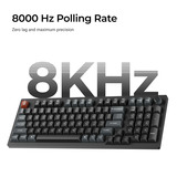 Keychron V5 Ultra 8K Wireless Custom Mechanical Keyboard, toetsenbord Zwart, US lay-out, Keychron Silk POM Red, 96%, RGB, Hot swap, 2.4 GHz / Bluetooth 5.3 / USB-C