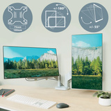 Leitz Ergo Ruimtebesparende Dubbele Monitorarm Grijs