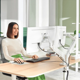 Leitz Ergo Ruimtebesparende Dubbele Monitorarm Grijs