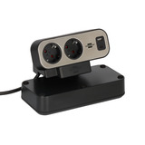 Brennenstuhl estilo Duplex stekkerdoos met schakelaar en overspanningsbeveiliging Zwart/zilver, 9x stekker, 1x USB-C, 1x USB-A, 1x USB C, 1x USB A