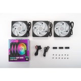 Cooler Master Mobius 120P ARGB 120x120x25 case fans Zwart, 3 stuks, 120 x 120 x 25 mm, PWM