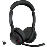 Jabra Evolve2 55, MS on-ear headset Zwart, Stereo, USB-C, Link380c, gecertificeerd voor Microsoft Teams