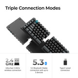Keychron Q11 Ultra 8K Wireless Custom Mechanical Keyboard Zwart, US lay-out (QWERTY), Keychron Silk POM Banana, 100%, RGB leds, KSA double-shot PBT, hot swap, 2.4GHz | Bluetooth 5.2 | USB-C