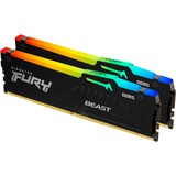 Kingston FURY 32 GB DDR5-6000 Kit werkgeheugen Zwart, KF560C30BBAK2-32, Beast RGB, XMP
