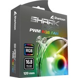 Sharkoon SHARK Disc PWM RGB case fan Transparant, 120 x 120 x 25 mm
