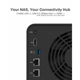 TerraMaster F4-424 Pro nas Zwart, 2x RJ-45 2.5GbE, HDMI