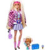 Mattel Barbie Extra Doll 8 - Varsity Jacket with Furry Arms & Pet Teddy Bear Pop