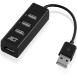 ACT Connectivity USB Hub mini 4 port usb-hub Zwart