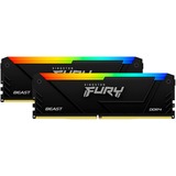 Kingston FURY 32 GB DDR4-3200 Kit werkgeheugen Zwart, KF432C16BB12AK2/32, Beast RGB, XMP