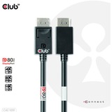 Club 3D Displayport 2.1 VESA DP80 gecertificeerde kabel male-male Zwart, 1,2 meter, 4K 240Hz, 8K 60Hz, 80Gbps