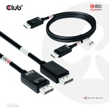 Club 3D Displayport 2.1 VESA DP80 gecertificeerde kabel male-male Zwart, 1,2 meter, 4K 240Hz, 8K 60Hz, 80Gbps