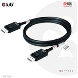 Club 3D Displayport 2.1 VESA DP80 gecertificeerde kabel male-male Zwart, 1,2 meter, 4K 240Hz, 8K 60Hz, 80Gbps