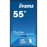 iiyama Prolite LH5575UHS-B1AG 54.6" 4K UHD monitor Zwart, HDMI, DisplayPort, RJ45 (LAN), Audio, USB, Android