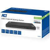 ACT Connectivity USB-C Triple 4K Docking Station DisplayPort, HDMI, RJ45, USB