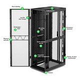 APC NetShelter SX AR3347B2, 48U server rack Zwart/groen, 2258H x 750B x 1200D mm, met zijpanelen
