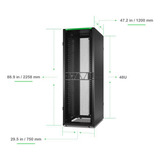 APC NetShelter SX AR3347B2, 48U server rack Zwart/groen, 2258H x 750B x 1200D mm, met zijpanelen