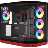 HYTE Y50 RGB Black Cherry midi tower behuizing Rood | 2x USB-A | 1x USB-C | RGB | Tempered Glass