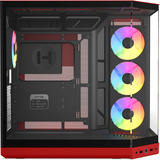 HYTE Y50 RGB Black Cherry midi tower behuizing Rood | 2x USB-A | 1x USB-C | RGB | Tempered Glass