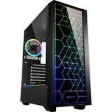 Sharkoon RGB LIT 100 midi tower behuizing Zwart | 3x USB-A | RGB | Window