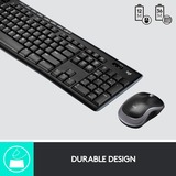 Logitech Wireless Combo MK270, desktopset Zwart, EU lay-out (QWERTY), Rubberdome