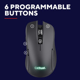 Trust GXT 931 Ybar Draadloze gamingmuis Zwart, 200 - 7.200 dpi, 2.4GHz / Bluetooth / USB