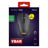 Trust GXT 931 Ybar Draadloze gamingmuis Zwart, 200 - 7.200 dpi, 2.4GHz / Bluetooth / USB