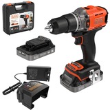 BLACK+DECKER Schroefklop machine/koffer +2x2.0ah schroefboor Oranje/zwart, 2 accu's en oplader inbegrepen