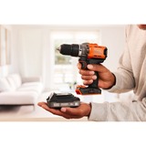 BLACK+DECKER Schroefklop machine/koffer +2x2.0ah schroefboor Oranje/zwart, 2 accu's en oplader inbegrepen