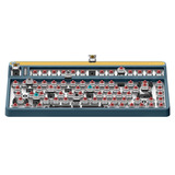 Iqunix A80 Explorer Wireless Mechanical Keyboard, gaming toetsenbord Donkerblauw/donkergeel, US lay-out, Gateron Red, RGB leds, 80% (TKL), Hot-swappable, PBT, 2.4GHz | Bluetooth 5.1 | USB-C